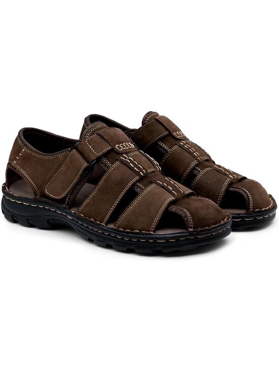 Men\'s Brown Sandals Leather Open Toe Beach Sandal Outdoor Sport Hiking main image 2